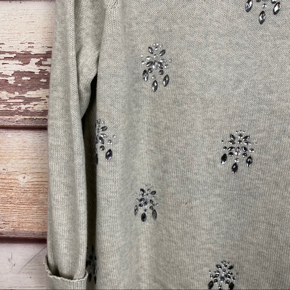 Lane Bryant Light Gray Crystal Detail Sweater - Picture 9 of 15